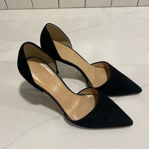 j crew d'orsay heels black suede